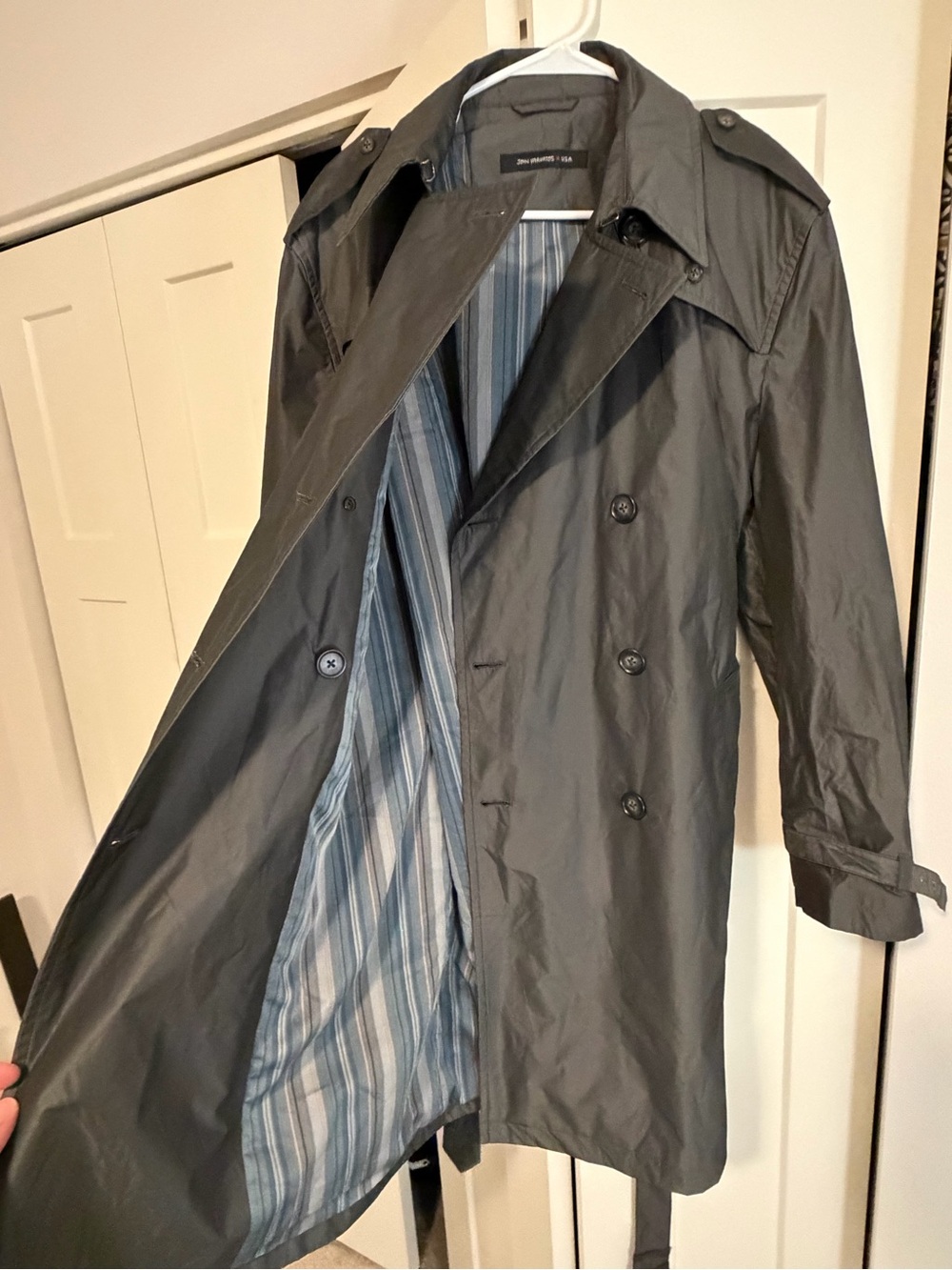 John Varvatos Gray Men's Trench Coat